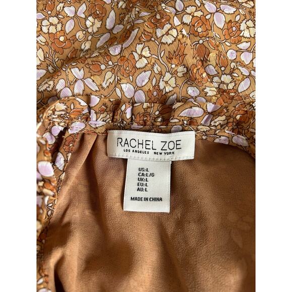 Rachel Zoe Brown Purple Short Sleeve Top Large - Picture 4 of 4